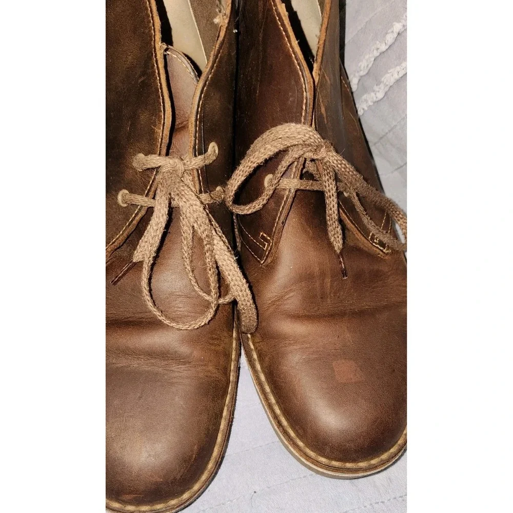 Clarks Bushacre 2 Chukka Boots Mens 10 Dark Brown Leather Lace Up Desert Boot